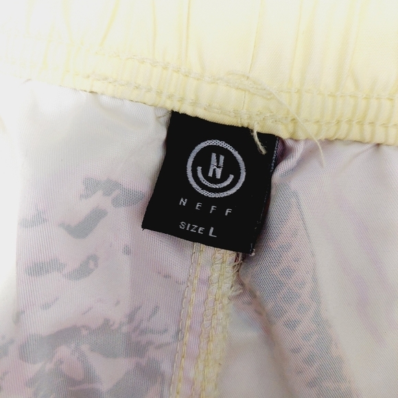 Neff Yellow & Brown Ice Cream Cone High Rise Aloha Swim Trunks Shorts 636 - Picture 6 of 8